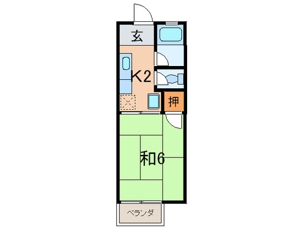 親王塚ハイツの物件間取画像